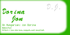 dorina jon business card